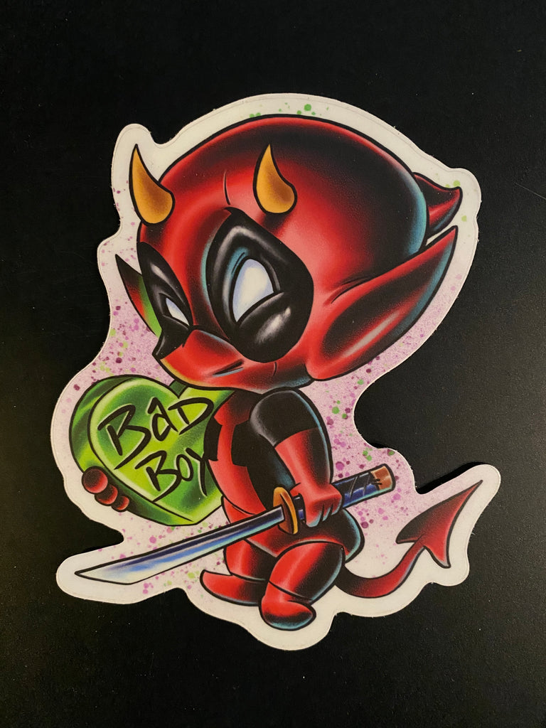 Sticker "Bad Boy Deadpool" by Joe Capobianco