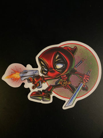 Sticker "Battle Deadpool" by Joe Capobianco