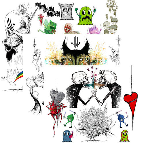 Giclee Prints Alex Pardee - Set of 3 for "Quick & Painful"